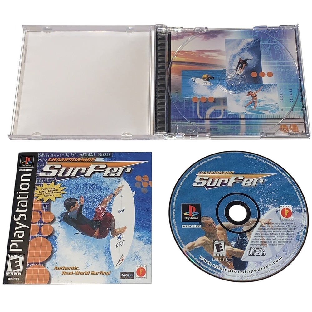 Championship Surfer Sony PlayStation 1 2000 PS1 CIB Black Label Gameplay Video.